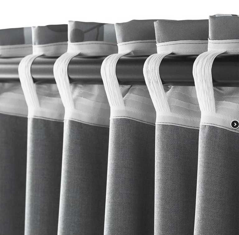 Ikea GUNNI Zasłony 145 x 250 Zaciemniające Unikat NOWE Szare Liście