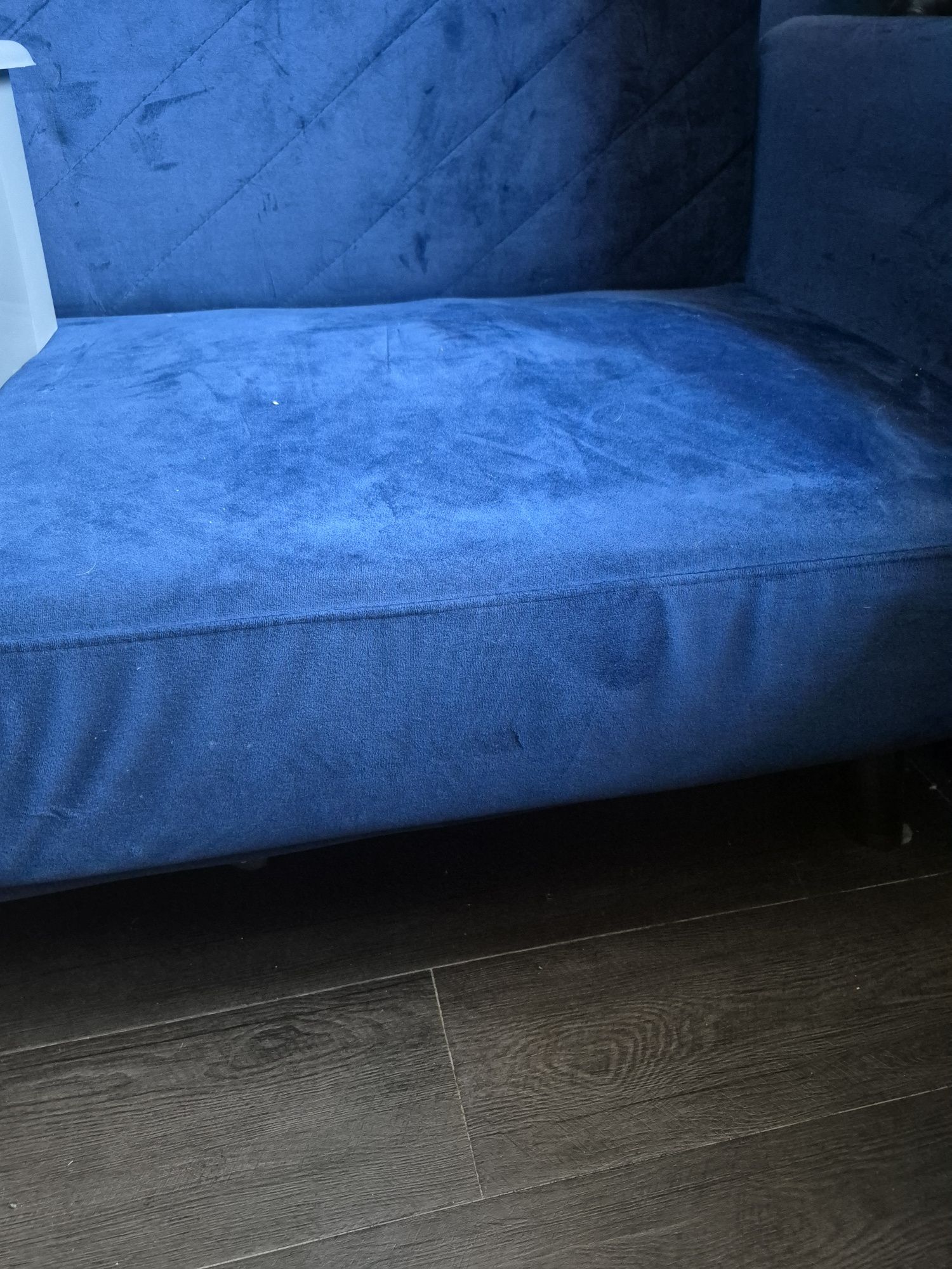 Sofa z rozkładana Beliani Senja welur granatowa