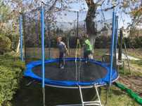 Trampolina ogrodowa 312 cm, 10ft, z siatką i drabinką