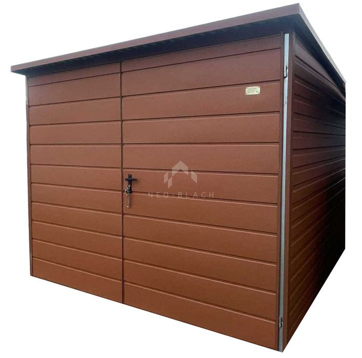 Schowek Domek Ogrodowy 2,5X3M Brama Dwuskrzydłowa Dach Spad Nb438