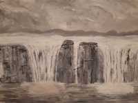 Wodospady obraz czarno- biały akryl