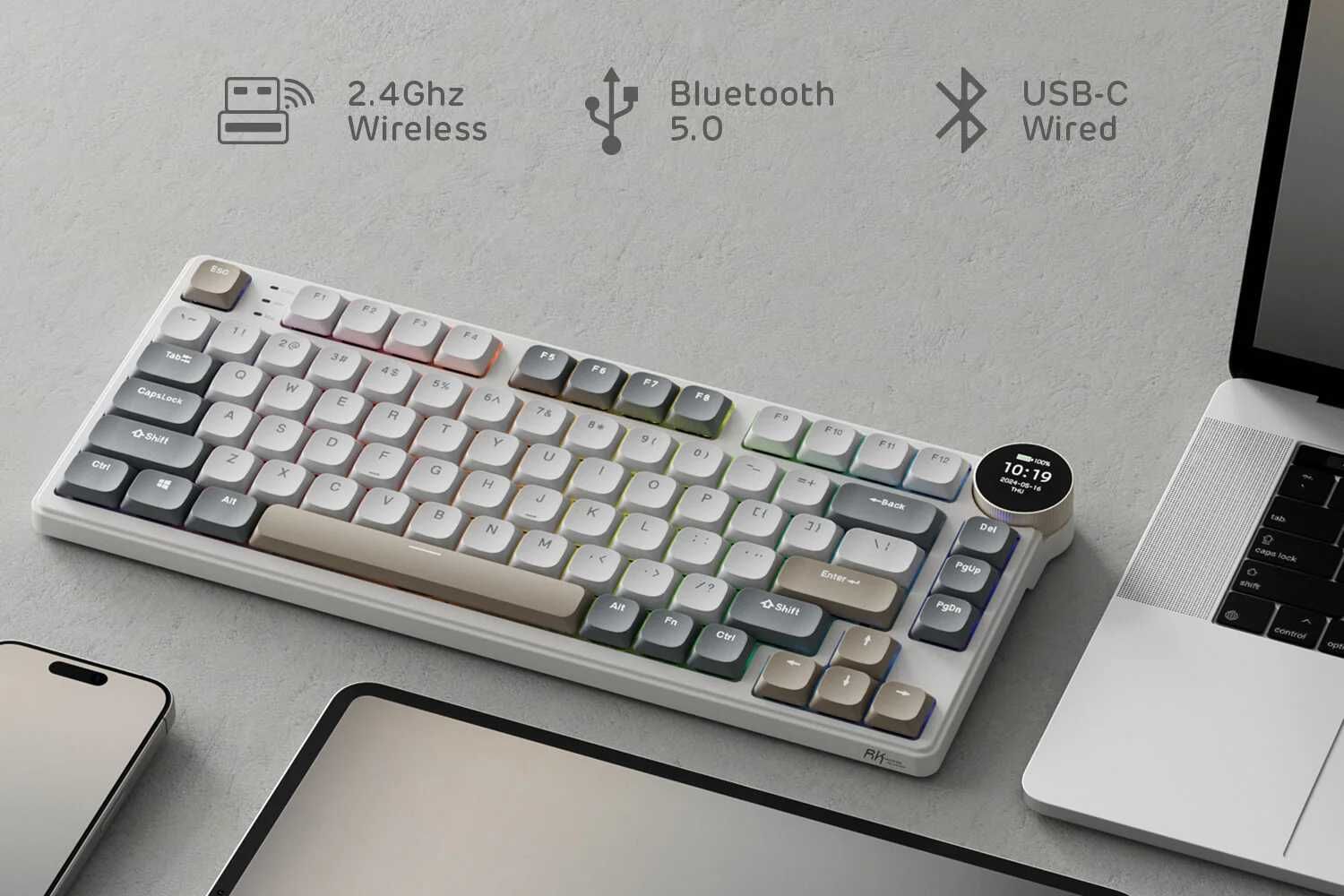 RK ROYAL KLUDGE N80 niskoprofilowa klawiatura mechaniczna RGB Red