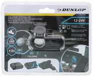 Rozgałęźnik zapalniczki Dunlop 2xZap.+2xUSB 4,8A 12-24V Led