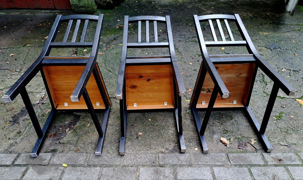 Czarne drewniane krzesła 2+1 gratis IKEA