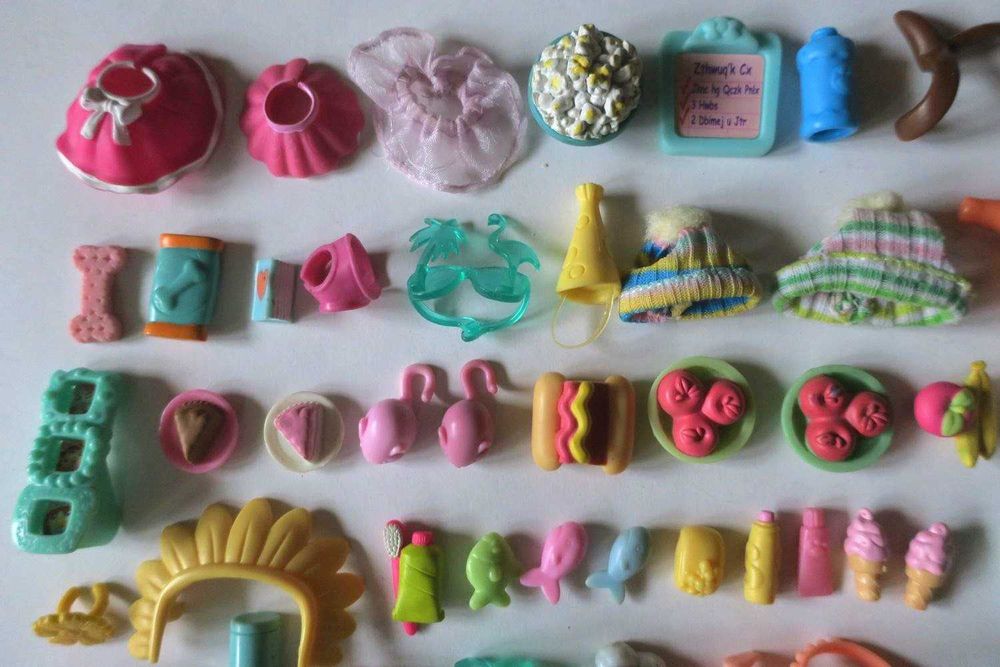 Akcesoria dla Littlest Pet Shop LPS ubranie spódniczka bluzka jedzenie