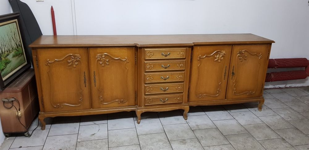 Komoda LUDWIK vintage zabytek, drewniana rzeźbiona