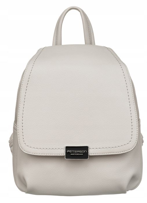 klasyczny plecak damski ze skóry ekologicznej z klapką - peterson