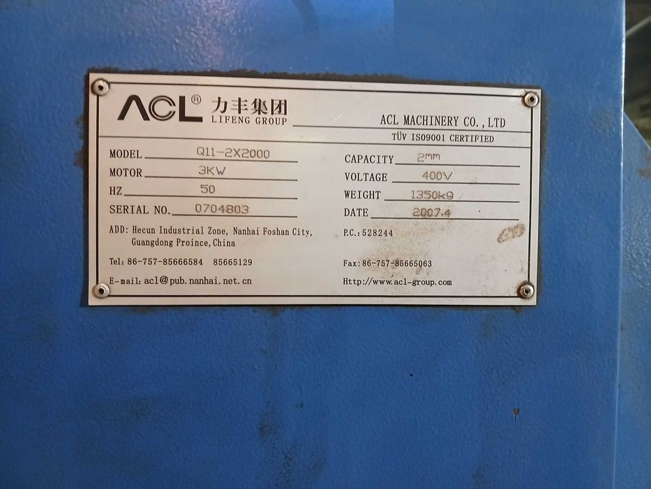 Gilotyna do blachy 2mm