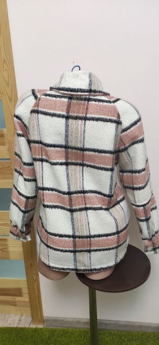 Клетчатая куртка- рубашка Утепленная куртка толстовка пиджак