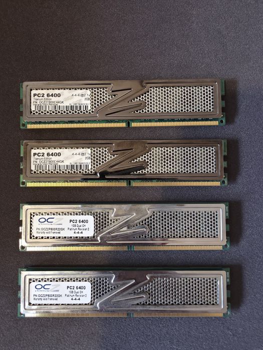 Pamięć RAM DDR2 OCZ 800Mhz PC2 6400 platinum titanium 2x 1GB 2x 2GB 6G