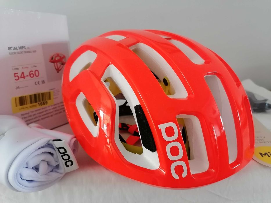Kask rowerowy szosowy Poc Octal Mips Fluorescent Orange Avip M 54-60cm