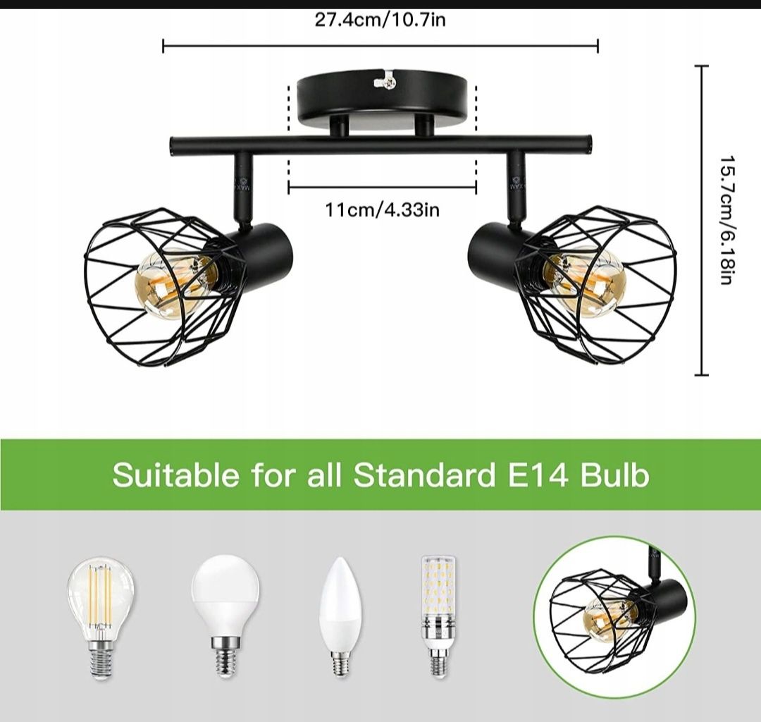 Lampa sufitowa Kimjo 2x60W