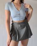 Niebieska obcisła bluzka crop top basic S 36