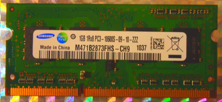 модуль памяти SAMSUNG 1Gb. DDR-3, SO-DIMM, pc-10600/13333