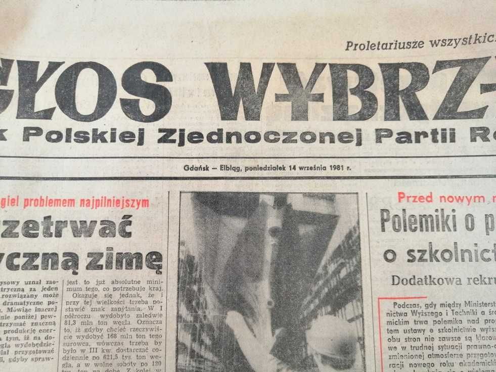 Głos Wybrzeża 1981 r Dziennik Polskiej Zjednoczonej Partii Robotniczej