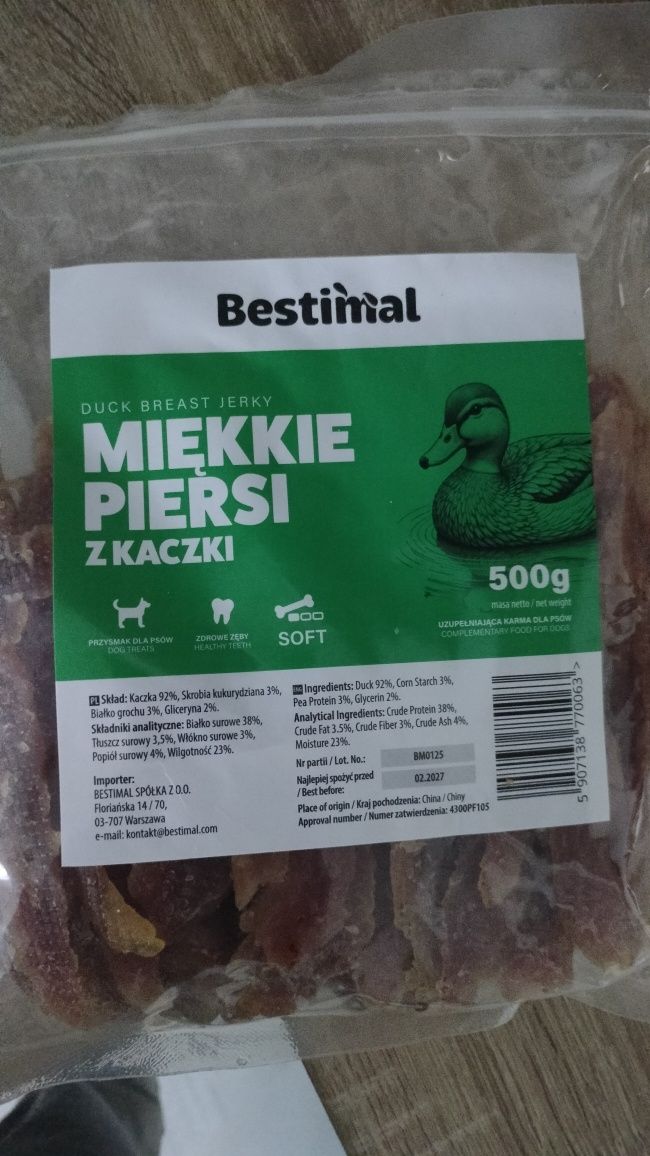 800g Smaczki dla psa, batat z królikiem i paski z kaczki