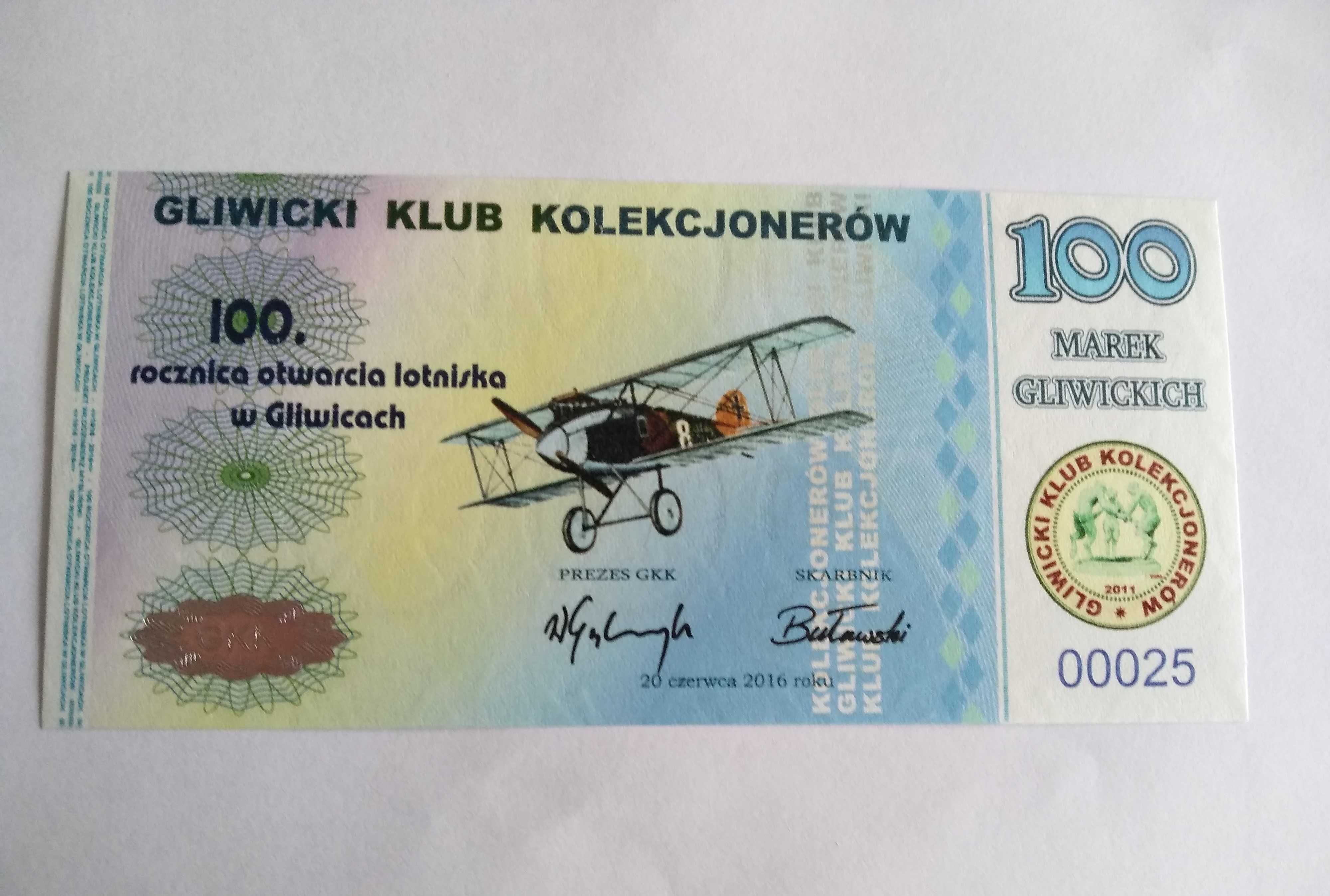 Bon-Banknot Kolekcjonerski - 100 Marek Gliwickich