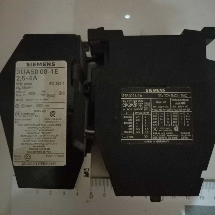 Stycznik Siemens Made in Germany trzyfazy silnikowy cewka 230V termik