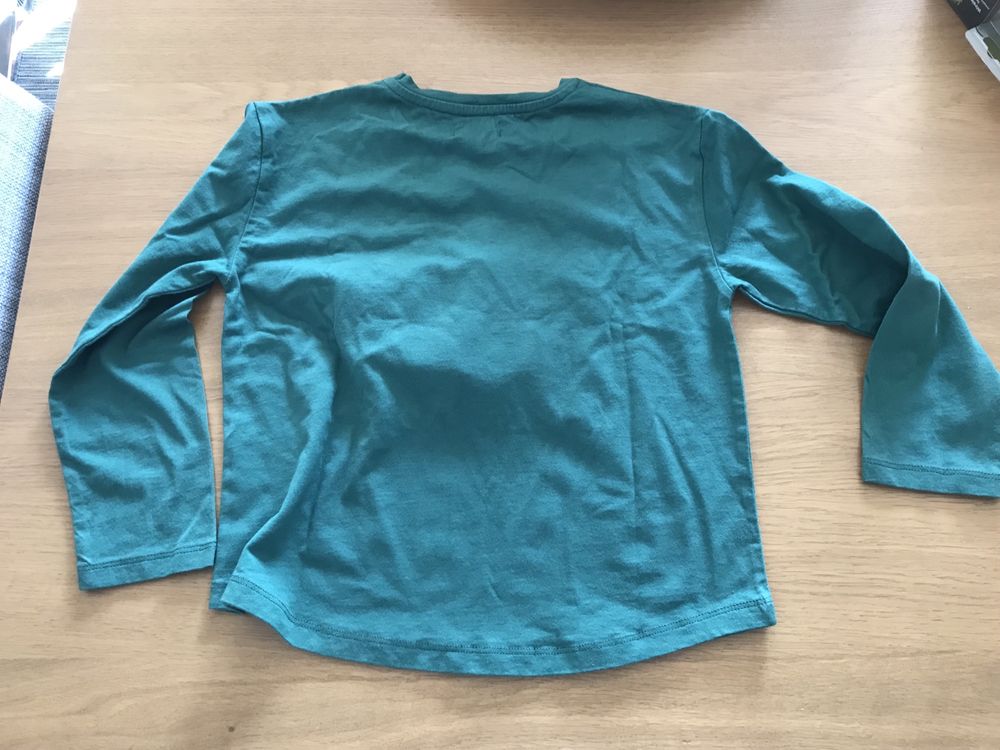 Camisola Longsleeve verde e rosa (com relevo) Tam. 5-6 anos