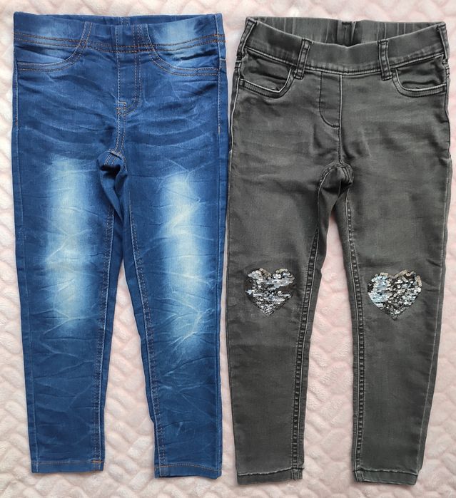 Spodnie jeansowe joggersy 2 pary 116