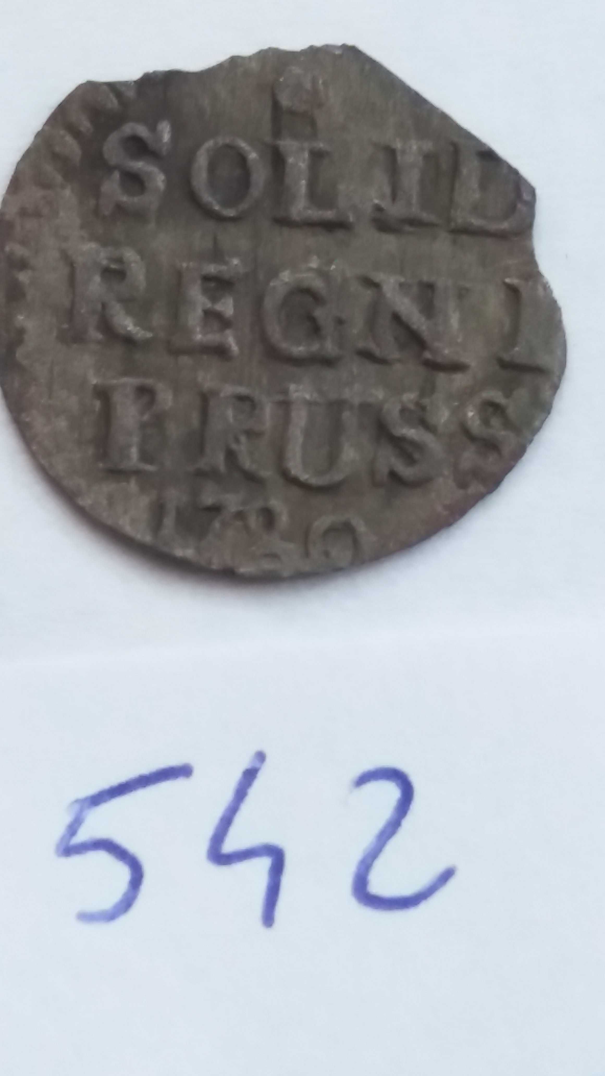 P M542, solid schilling szeląg Prusy 1720 stara moneta