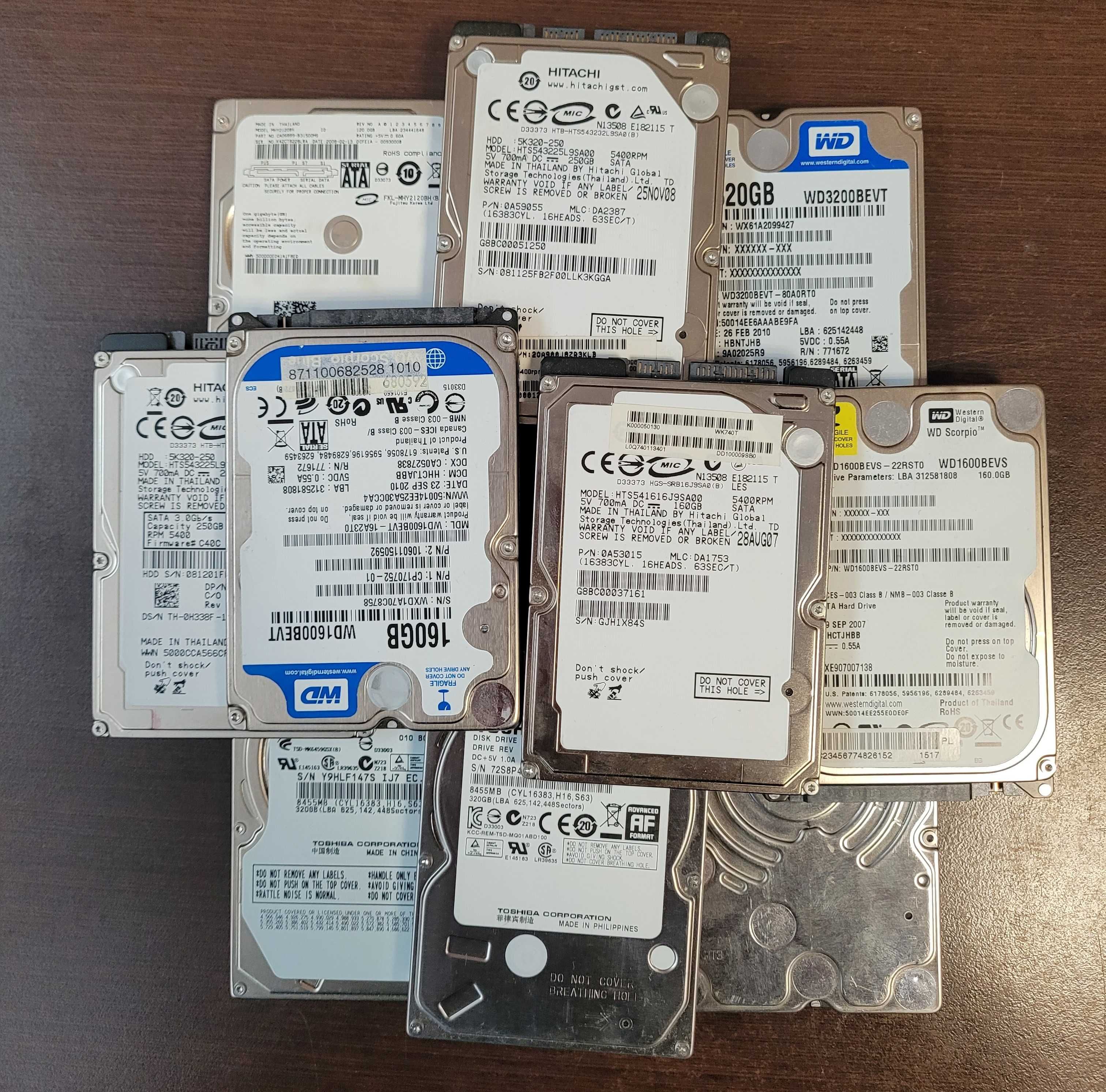 Dyski SATA 2,5'' - np. 500 GB sprawne, po testach, laptop