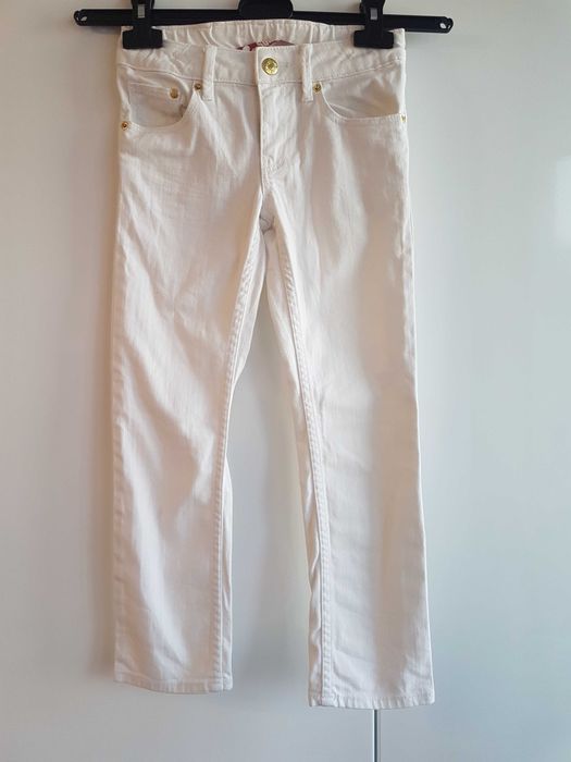 Nowość 2024:) białe jeansy z dżetami H&M roz 122