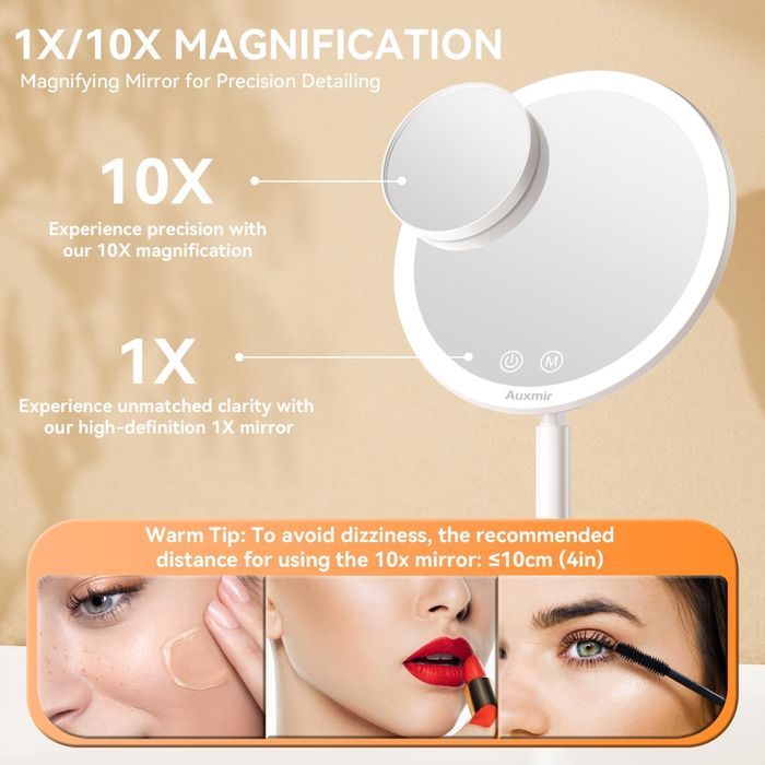 Auxmir Lusterko kosmetyczne z możliwością ładowania, x10