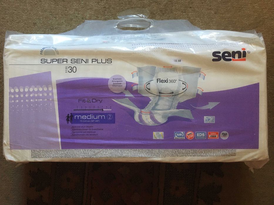 Подгузники для взрослых Seni Super Plus, medium 2, 30 шт Мин. цена !!!