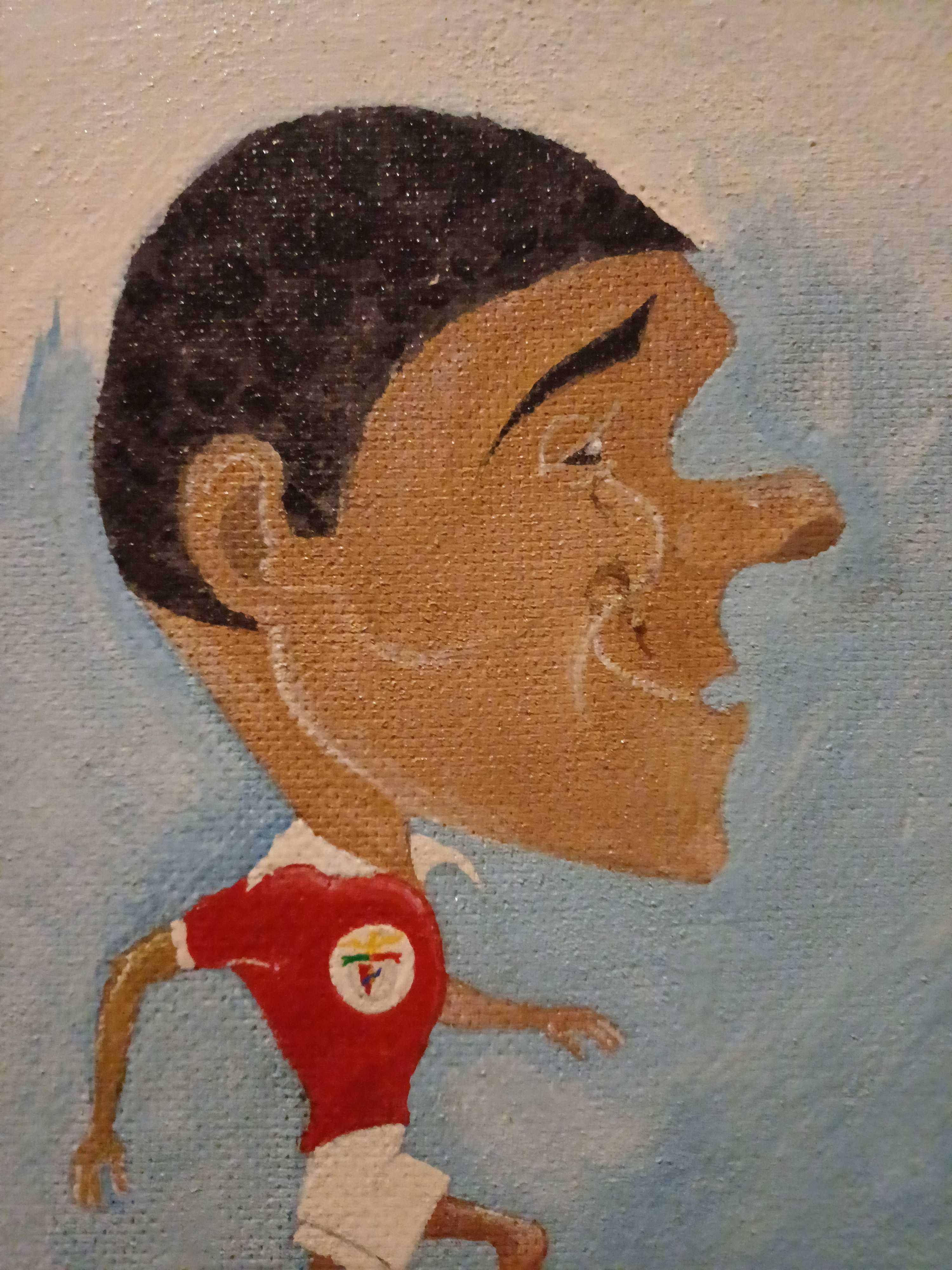 Quadro Eusébio com equipamento do Benfica