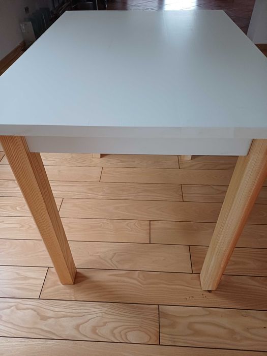 NOWY biały stół kuchenny drewniany sosnowy 100x70 stolik do kuchni