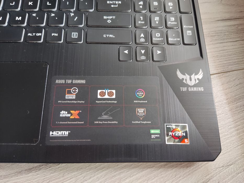 Laptop Asus TUF Gaming FX505DT Ryzen 5/8GB DDR4/GTX 1650/512GB SSD