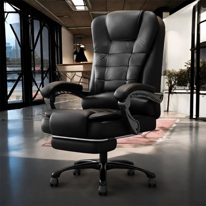 Elegancki Fotel biurowy obrotowy z podnóżkiem do pracy PREMIUM‼️NOWY