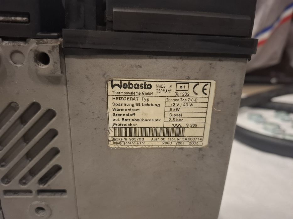 Ogrzewanie postojowe Webasto Thermo Top C Diesel 12v Komplet zestaw 5k