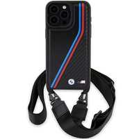 Pokrowiec BMW M Edition Carbon Tricolor na iPhone 15 Pro Max - Czarny