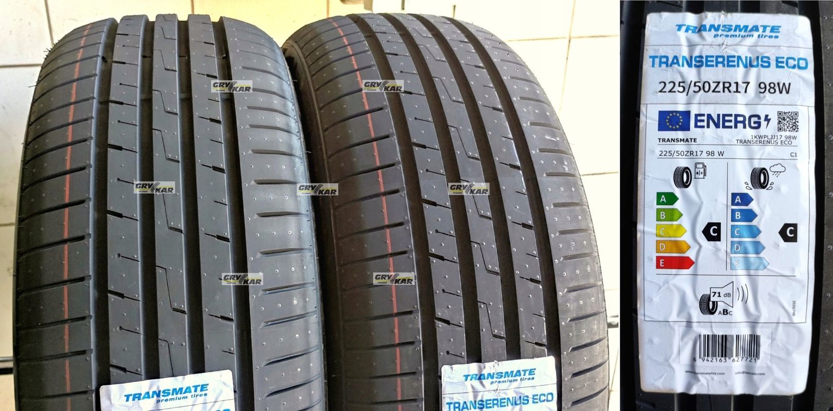 2x 225/50r17 Transmate Transerenus Eco 98w Xl C/C/71dB