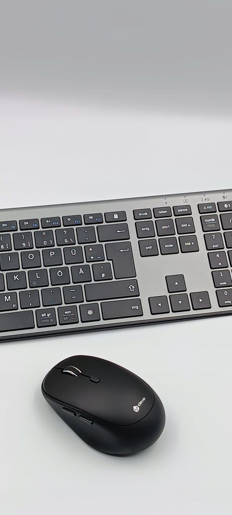 IClever Klawiatura i mysz Bluetooth, QWERTZ, podwójny tryb, Czarny +
