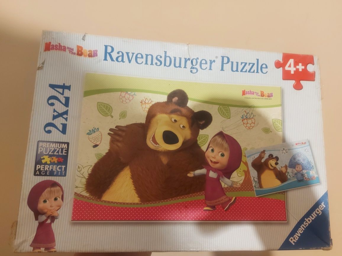 Puzzle Masza i Niedźwiedz 2w1 wiosna zima