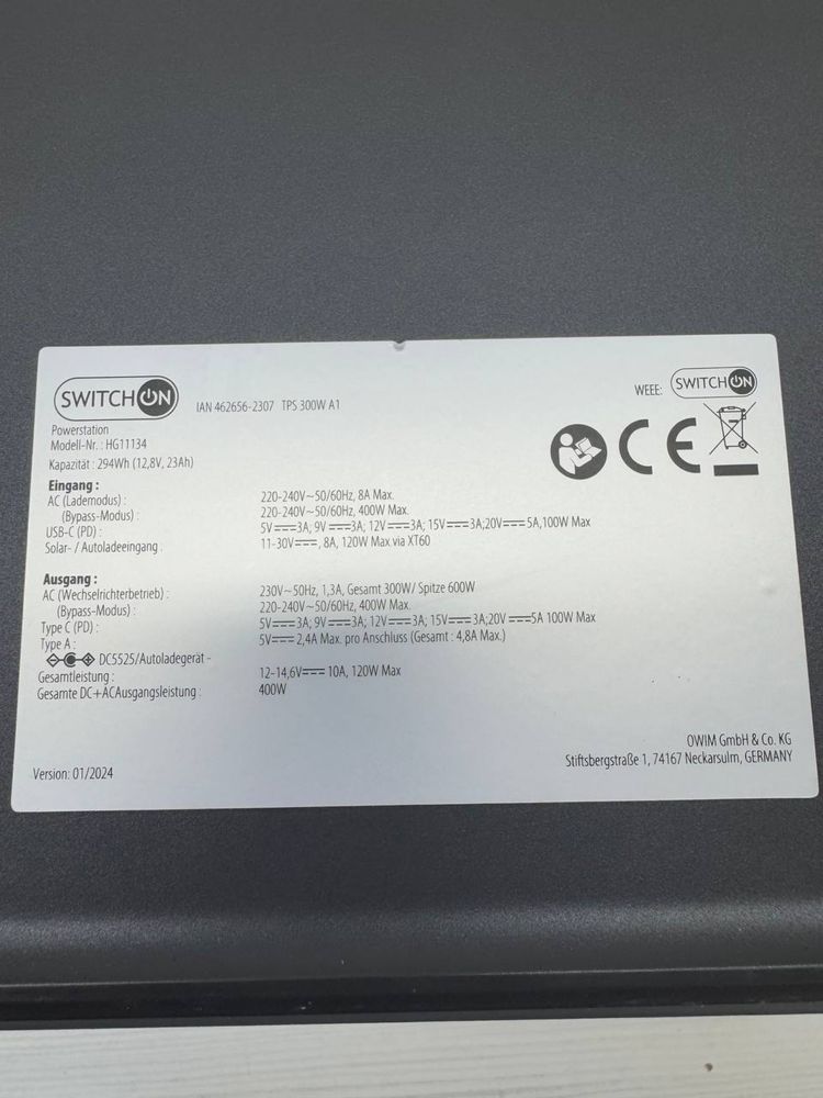 Зарядна станція Switch ON TPS 300W A1