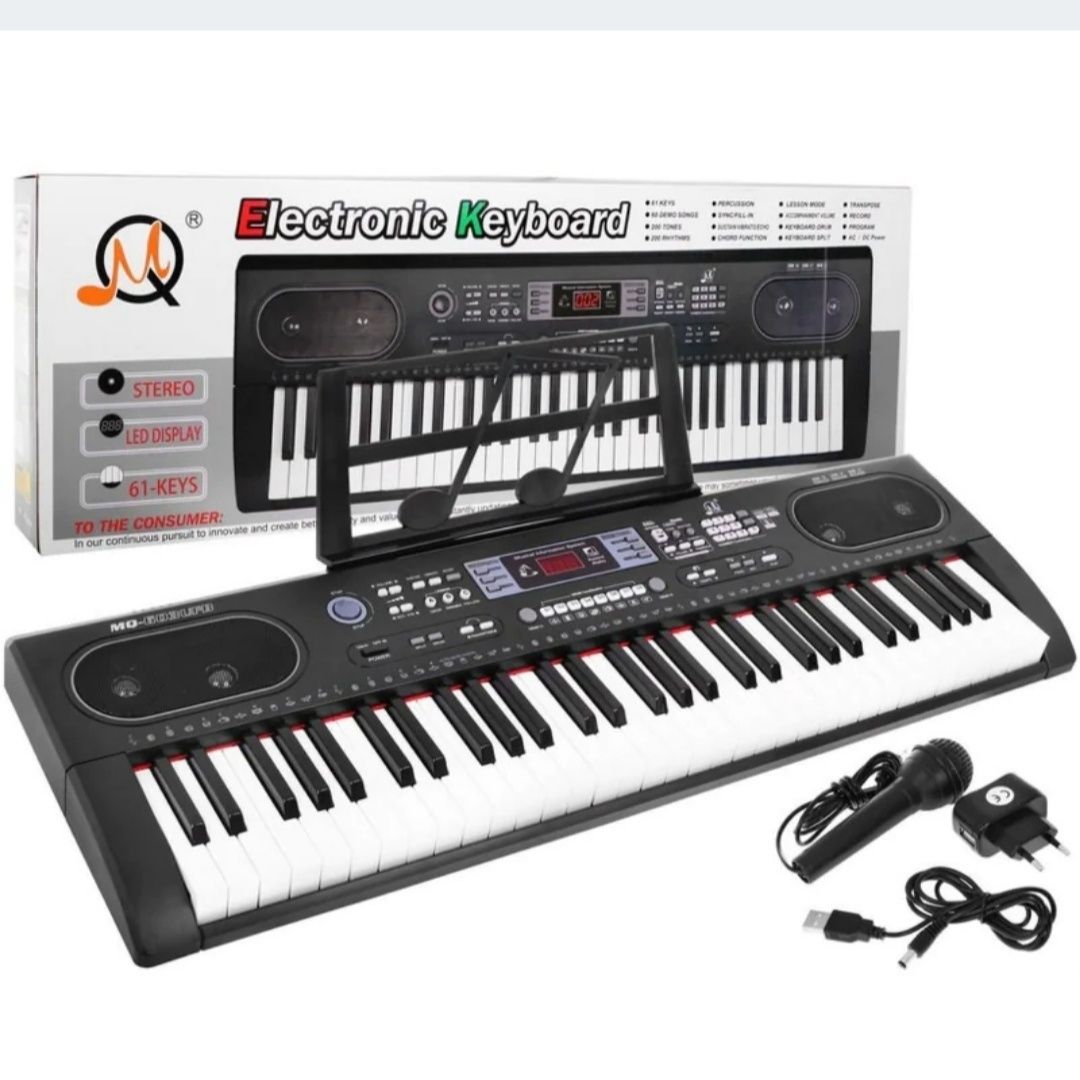 Піаніно цифрове електричне для навчання велике синтезатор USB  блютуз