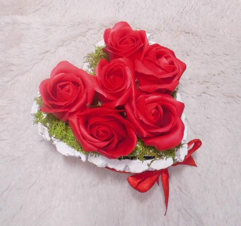 Flower box mydlany piękne, pachnące kwiaty na  ślub imieniny urodziny