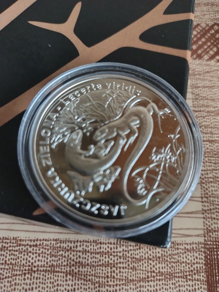 20 zł srebrne jaszczurka zielona