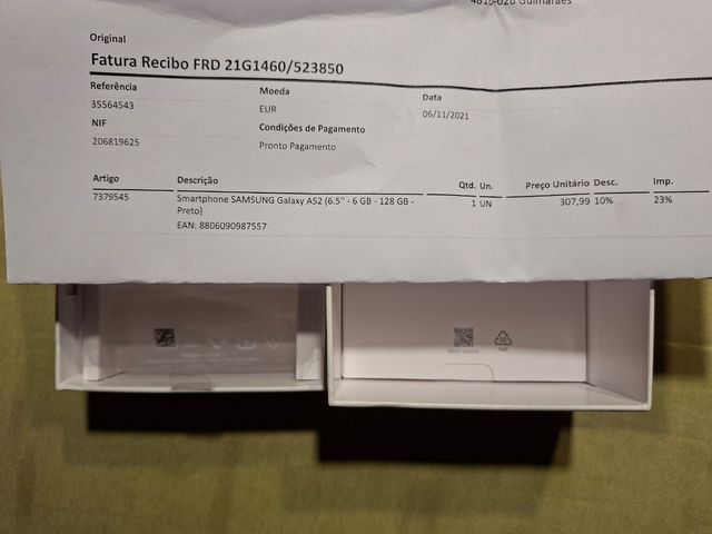Samsung · Galaxy A52 · 128 GB · Preto