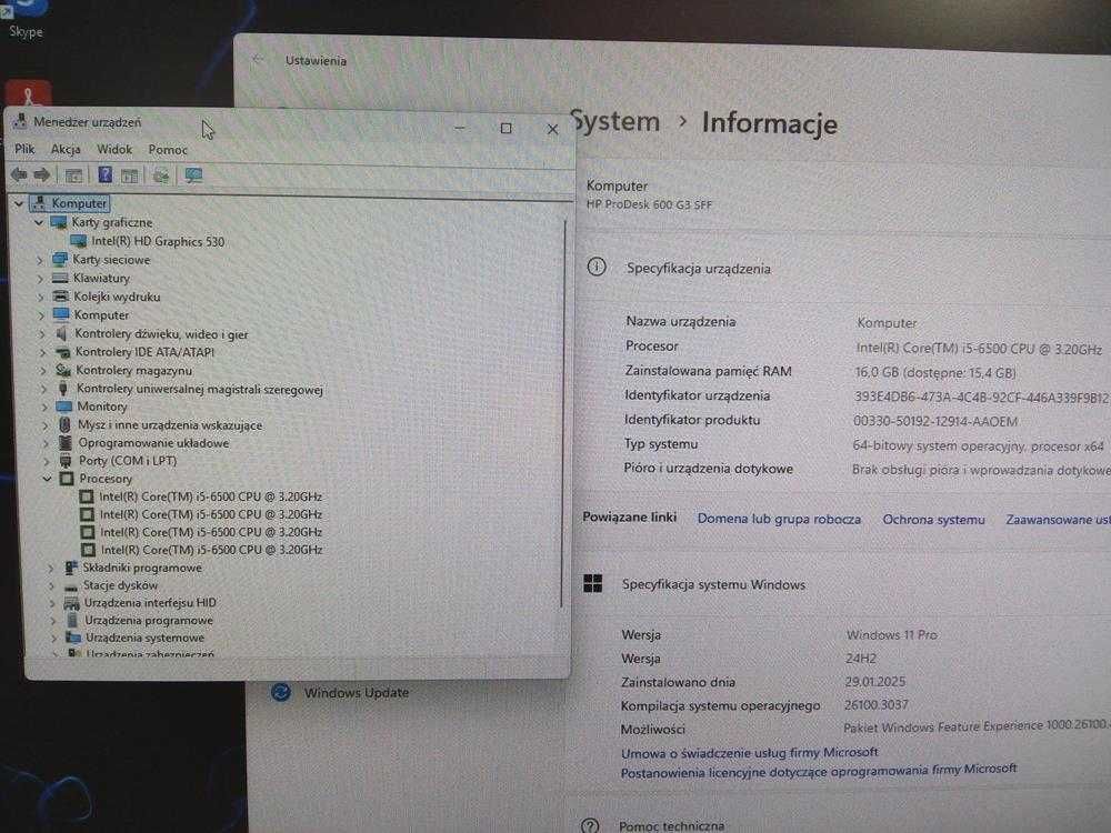 Komputer Używany HP 800 G3 i5 16GB 256 SSD Win11 Gwarancja FV
