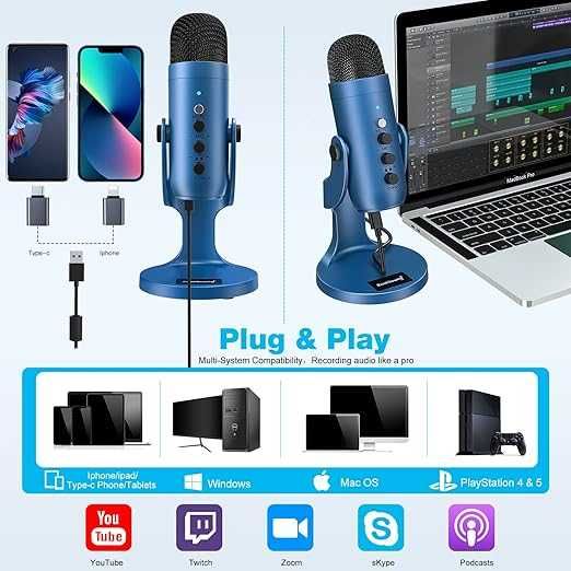 Profesjonalny mikrofon USB pojemnościowy Zealsound