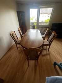 Stół i krzesła zestaw drewno