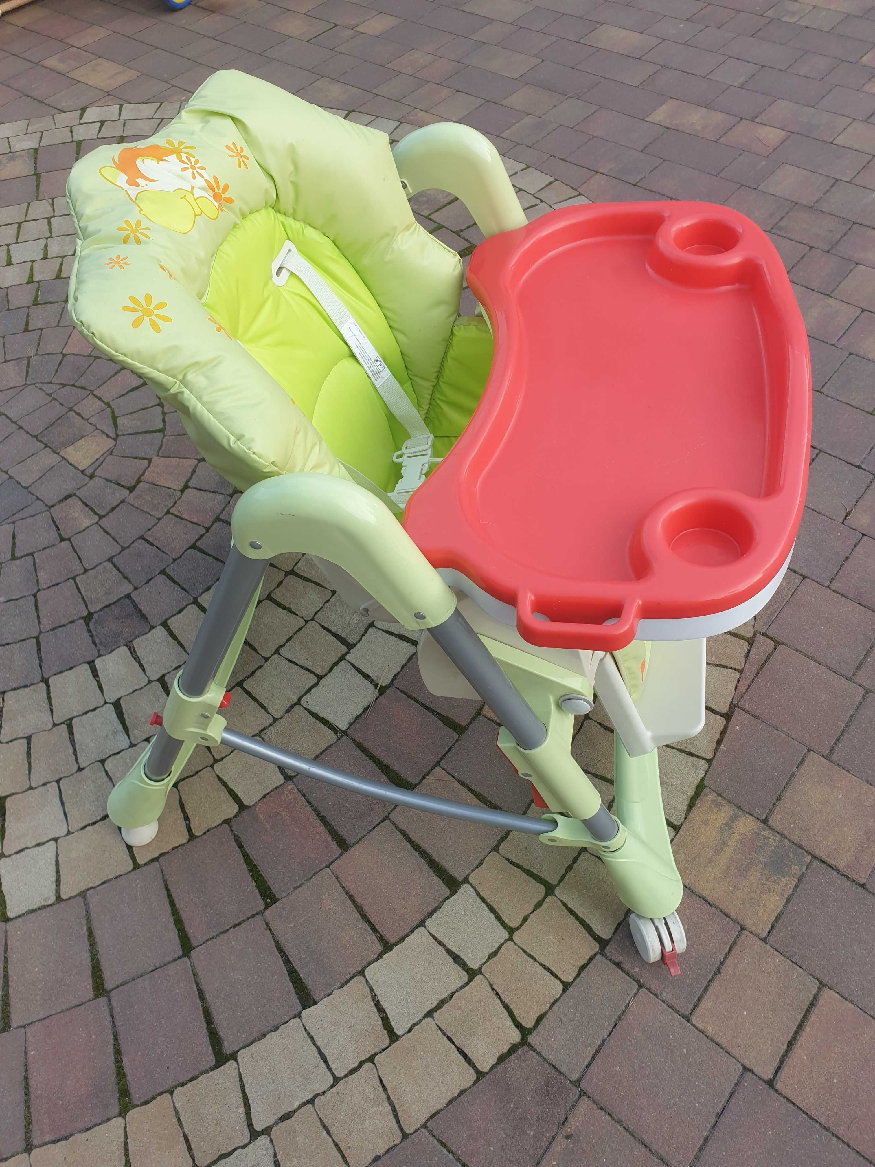 Krzesełko / fotelik do karmienia dla dziecka regulowany zielony