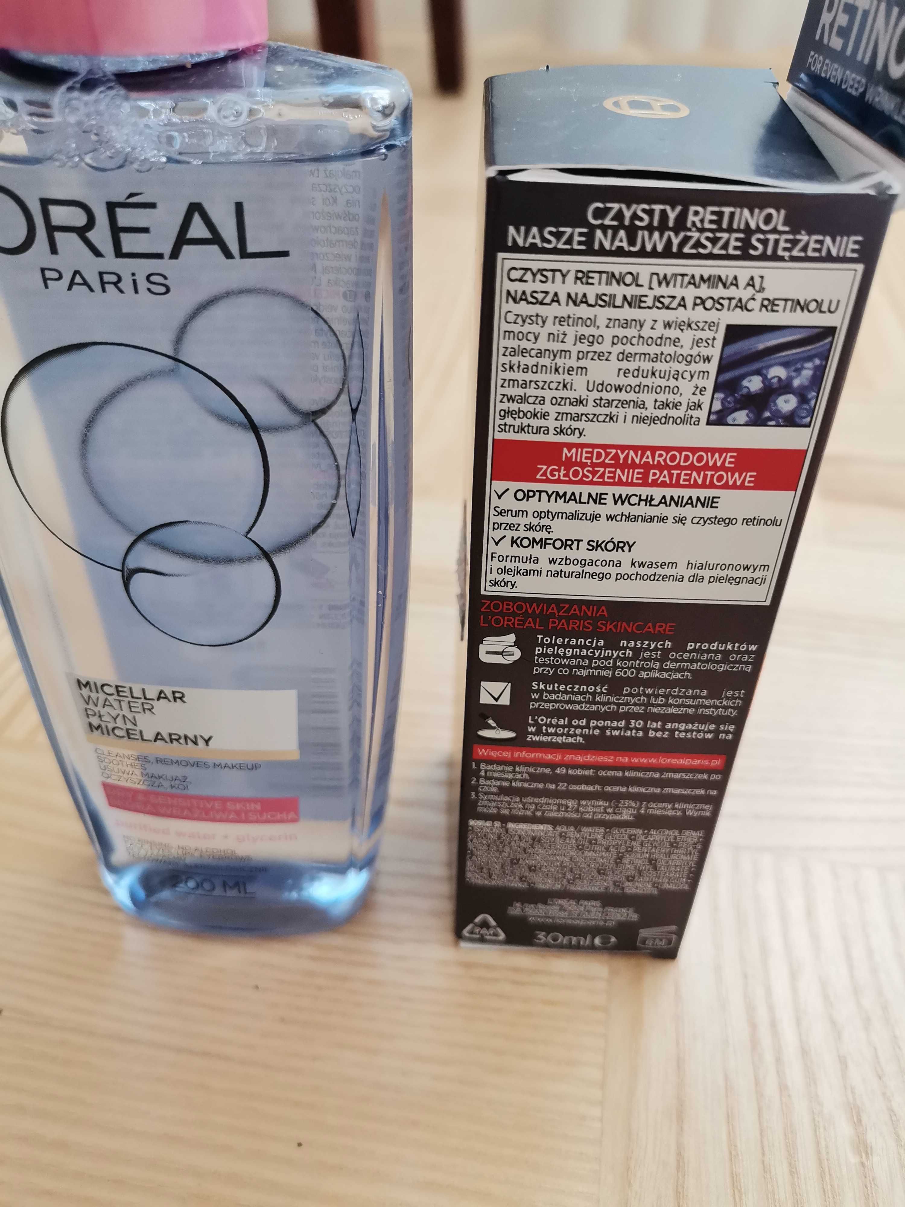 Serum do twarzy Loreal i płyn micelarny