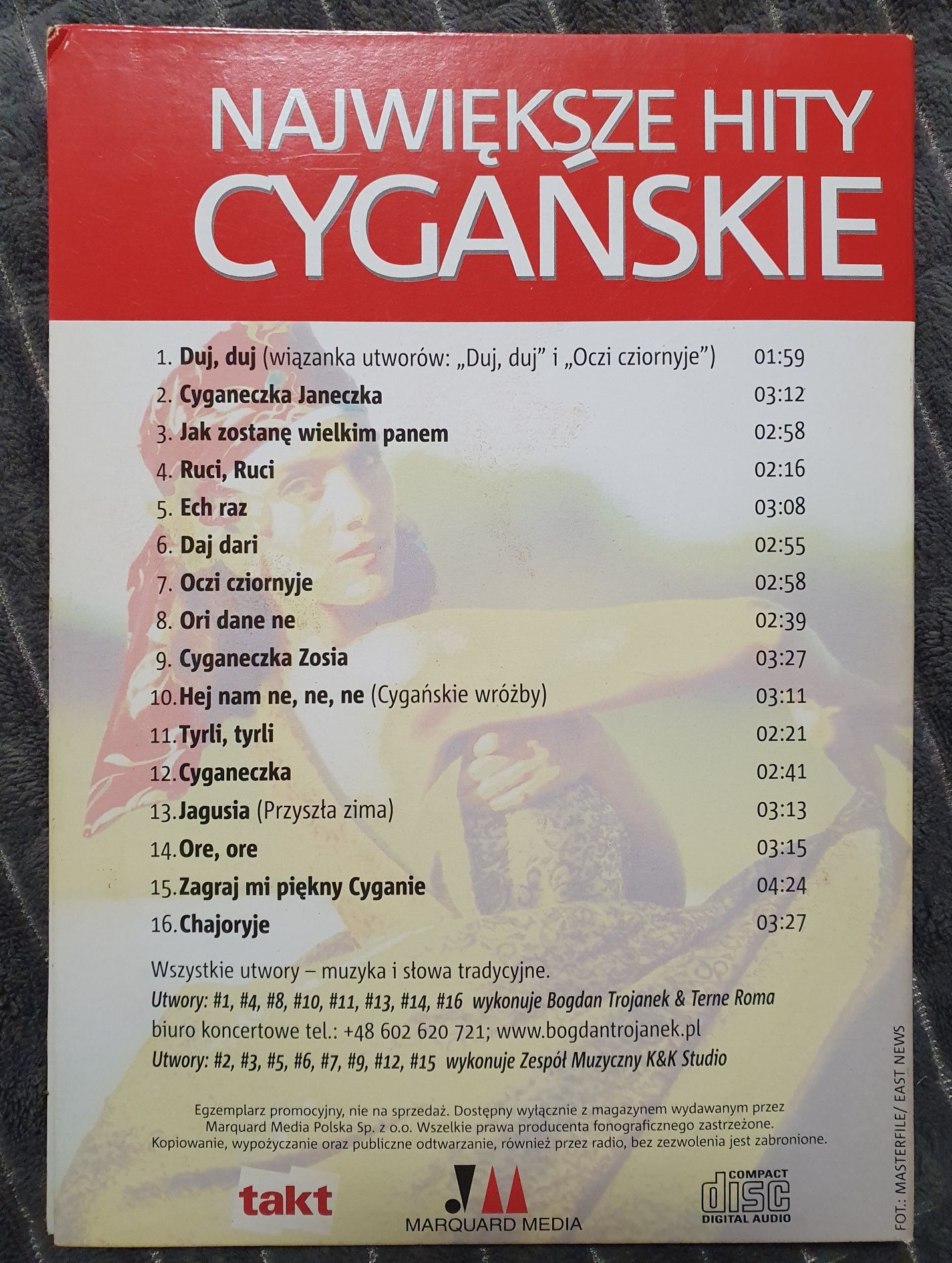 Największe przeboje muzyki cyganskiej - płyta cd