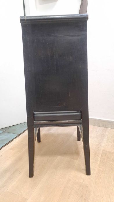 Krzesła czarne Almi Decor skórzane 80 sztuk lite drewno